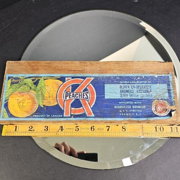 Okanagon BC OK Peaches Vintage Advertising Label Sticker Vernon Canada Kelowna - Picture 2 of 6